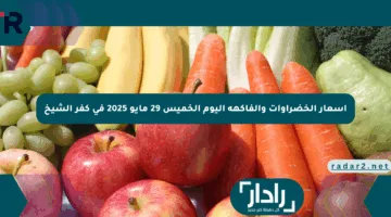 أسعار الخضراوات والفاكهة اليوم الخميس 29 مايو 2025 في كفر الشيخ